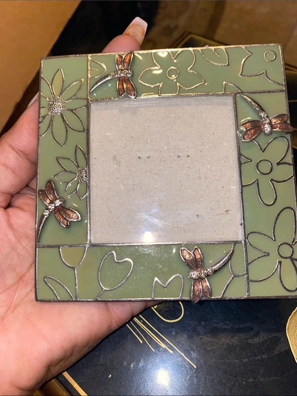 Set of 3 Decorative Picture Frames, Snowflake Holiday Ornament - Clear and Red